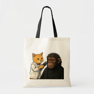 Bolso De Tela Pegatina de gatos y gorilas de barber