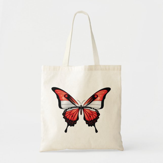 Bolso De Tela Pegatina de la bandera de la mariposa de la cola d (Frente)
