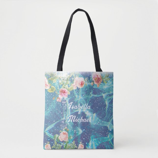 Bolso De Tela Pegatina de nombres de pareja personalizados román (Anverso)