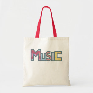 Bolso De Tela pegatina musical colorido