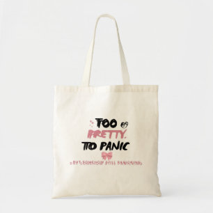 Bolso De Tela Pegatina Too Pretty To Panic   Coqueta Divertida M