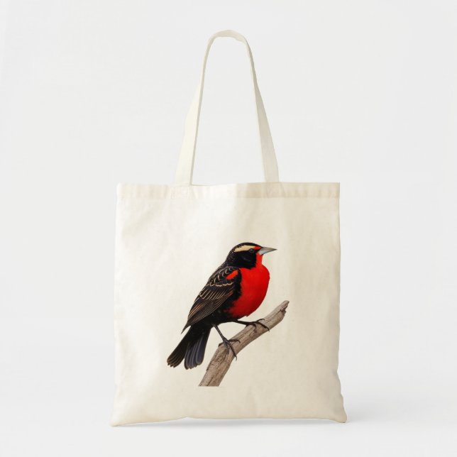 Bolso De Tela  peito-vermelho-grande (Sturnella defilippii), (Frente)