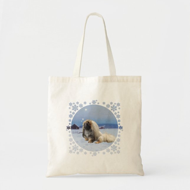 Bolso De Tela Pekingés en Invierno (Frente)