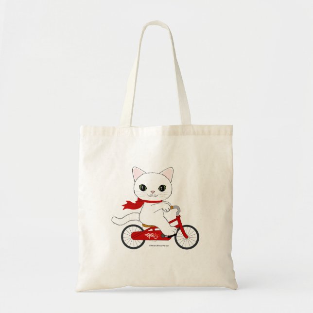 Bolso De Tela Peko el gato blanco (Frente)