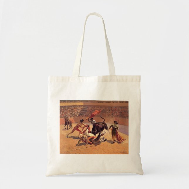 Bolso De Tela Pelea de toros en México (por Frederic Remington) (Frente)