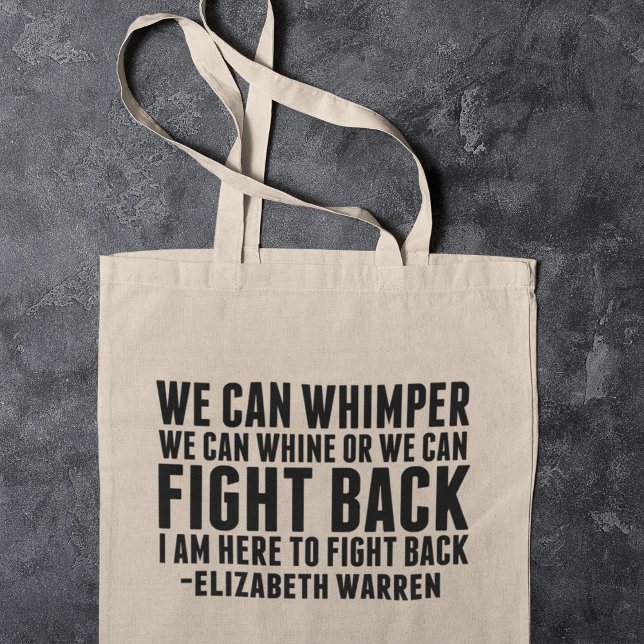 Bolso De Tela Pelea feminista contra Elizabeth Warren cita (Subido por el creador)