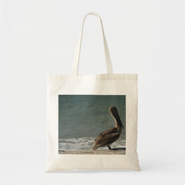 Bolso De Tela Pelican marrón en la foto de la playa (Frente)