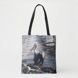 Bolso De Tela Pelícano Blanco
