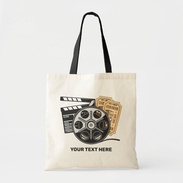 Bolso De Tela Película de texto personalizado (Frente)