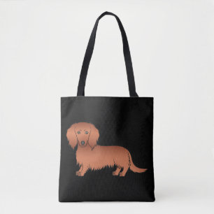 Bolso De Tela Pelo Rojo Largo Dachshund Cute Perro De Caricatura
