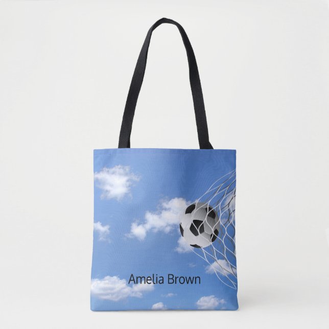 Bolso De Tela pelota de fútbol en red (Anverso)