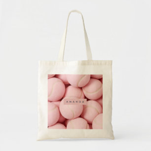 Bolso De Tela Pelota de Tenis Rosa Chic Personalizada Pastel