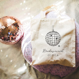 Bolso De Tela Pelota disco minimalista | Fiesta de boda de dama