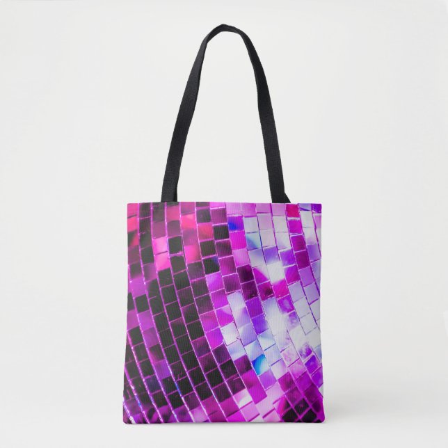 Bolso De Tela Pelota disco púrpura espejo (Anverso)