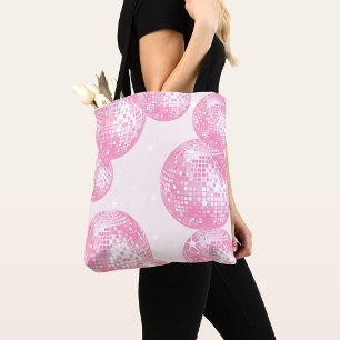 Bolso De Tela Pelotas de disco rosadas y estrellas blancas, Girl