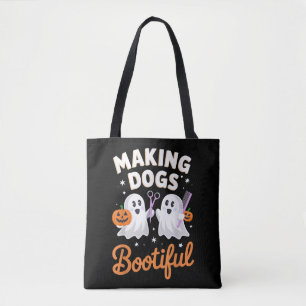 Bolso De Tela Peluquero de Mascotas Divertido Halloween Haciendo