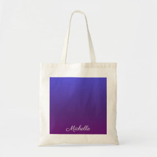 Bolso De Tela Pena azul y púrpura personalizada