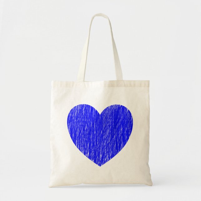 Bolso De Tela Pencillado en - Azul (Frente)