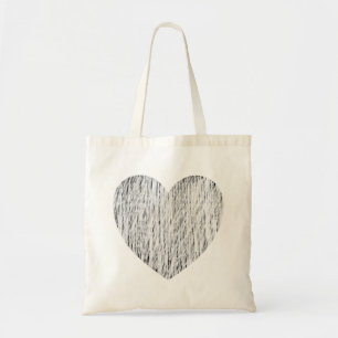 Bolso De Tela Pencillado en - Blanco sobre negro
