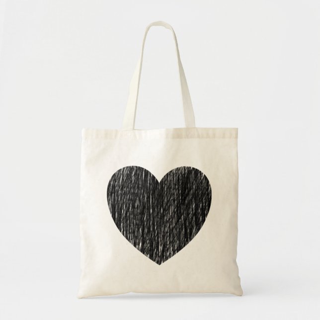 Bolso De Tela Pencillado en - Negro (Frente)