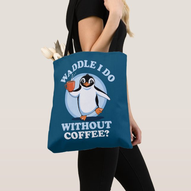 Bolso De Tela Penguin Pun | Camilla que hago sin café (Detalle)