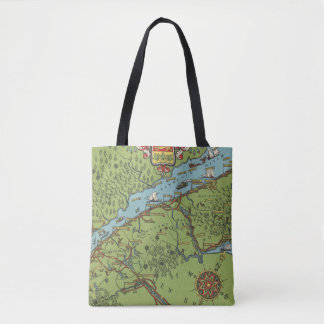 Bolso De Tela Península de Gaspe, mapa de Canadá