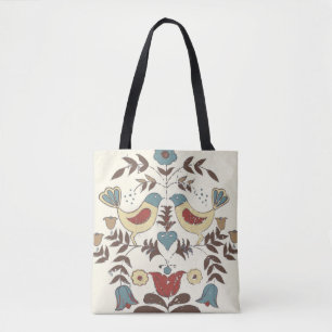 Bolso De Tela Pennsylvania Dutch Amish Hex Rótulo Bird Americana