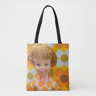 Bolso De Tela Penny Flor Poder Amarillo y Verde Oliva