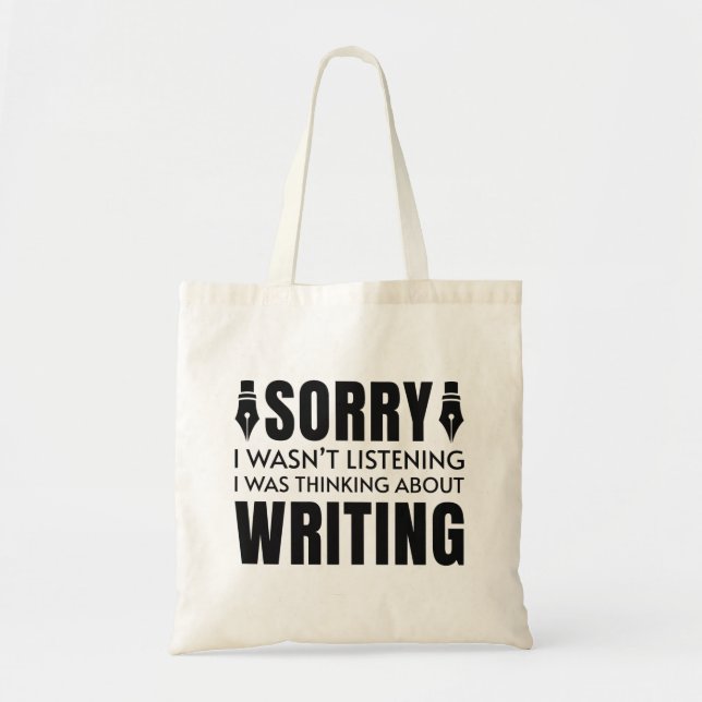 Bolso De Tela Pensaba En Escribir (Frente)