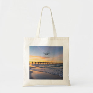 Bolso De Tela Pensacola Pier Shoreline Sunrise Tote Bag reutiliz