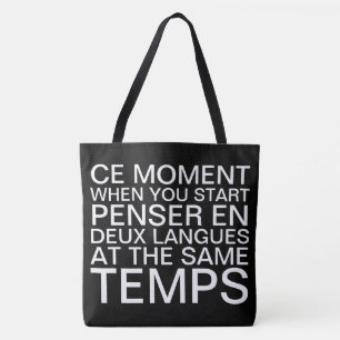 Bolso De Tela Pensamiento en francés e inglés