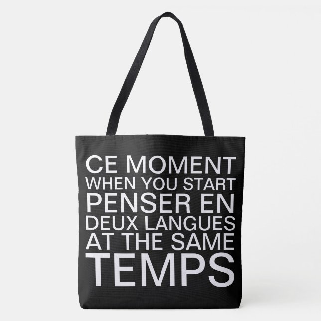 Bolso De Tela Pensamiento en francés e inglés (Anverso)