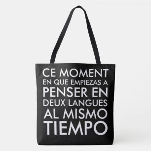 Bolso De Tela Pensamiento en francés y español