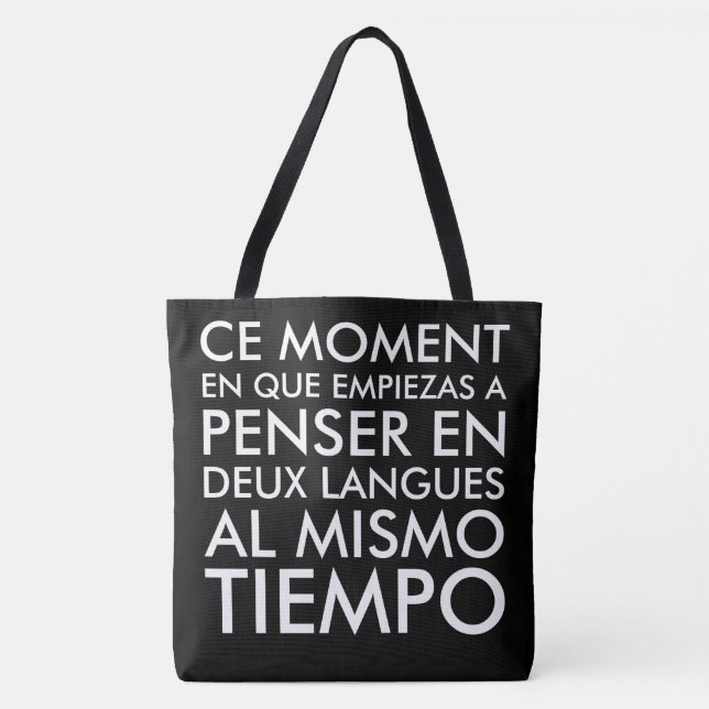 Bolso De Tela Pensamiento en francés y español (Anverso)