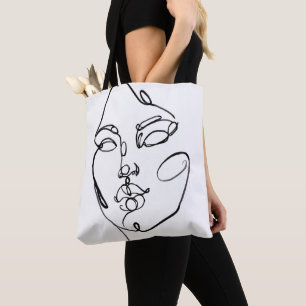 Bolso De Tela Pensamientos lineares - cara