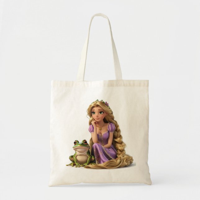 Bolso De Tela Pensando en Rapunzel (Frente)