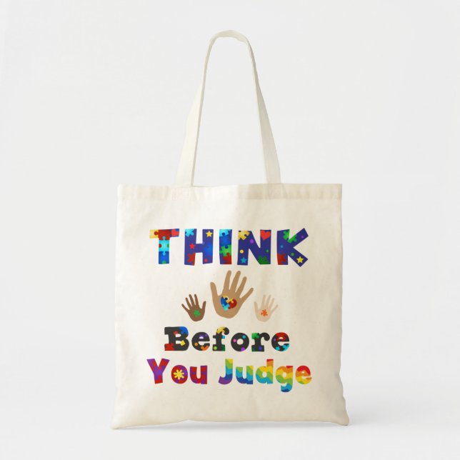 Bolso De Tela PENSAR Antes De Juzgar (Frente)
