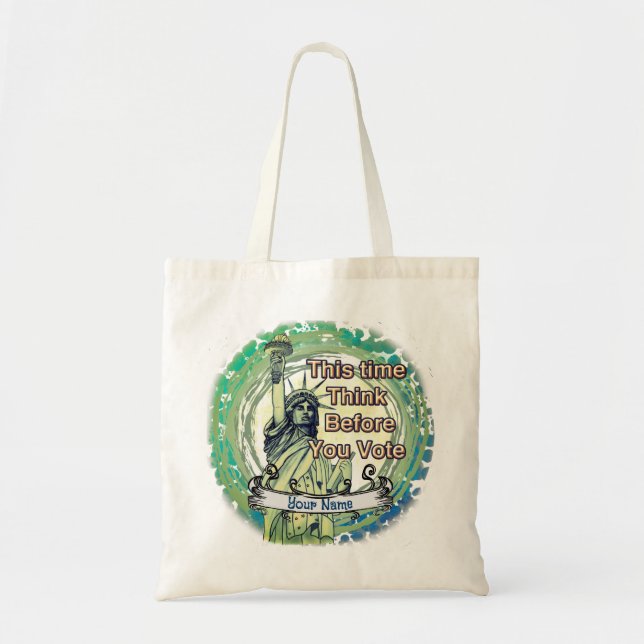 Bolso De Tela Pensar en la libertad de voto (Frente)