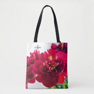 Bolso De Tela Peonía Roja