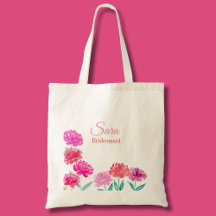 Peonías acuarela Bridesmaid personalizadas