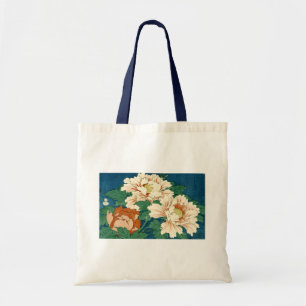 Bolso De Tela Peonías antiguas en azul