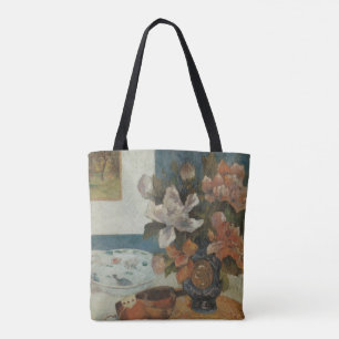 Bolso De Tela Peonías chinas y mandolina de Paul Gauguin