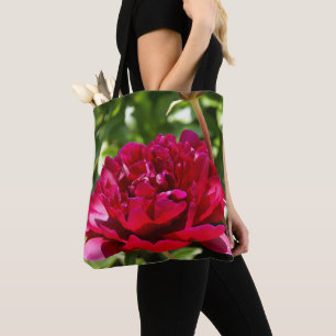 Bolso De Tela peonías de terciopelo maroon oscuro