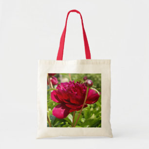 Bolso De Tela peonías de terciopelo maroon oscuro
