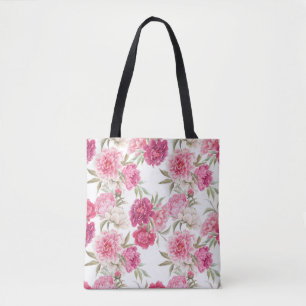 Bolso De Tela Peonías rosadas acuarelas: elegancia floral