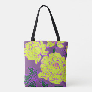 Bolso De Tela Peonies amarillos