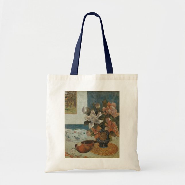 Bolso De Tela Peonies chinos y Mandolin por Paul Gauguin (Frente)