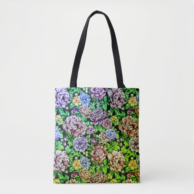 Bolso De Tela Peonies en plena libertad (Anverso)