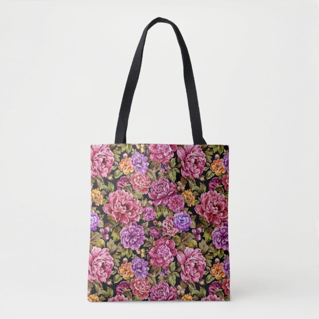 Bolso De Tela Peonies en plena libertad (Anverso)