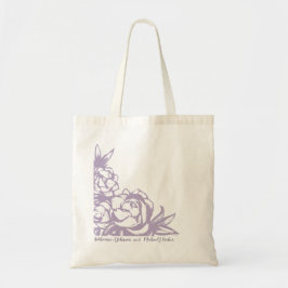 Bolso De Tela Peonies románticos de la lavanda que casan la